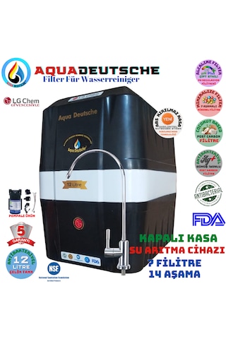 Elegance Pompalı Siyah 12 Lt 7 Filtre 14 Aşama Su Arıtma Cihazı