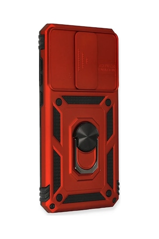 Xiaomi Redmi Note 8 Pro Kılıf Pars Lens Yüzüklü Silikon - Kırmızı Kirmizi