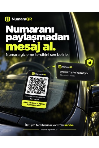 Numaraqr Qr Kodlu Araç Numaratörü Sticker Cam Içi