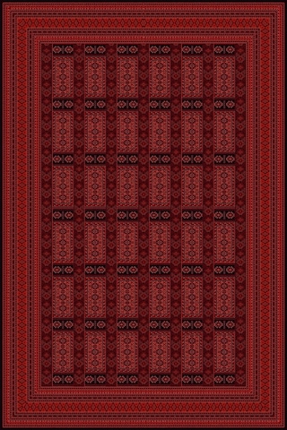 Etnik Desen Motifli Dekoratif Halı Kilim Kırmızı