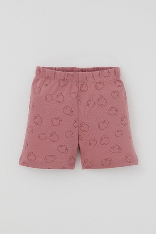 Breeze Kız Bebek Pijama Takımı Elma Desenli Önden Düğmeli 4 Ay - 1 Yaş , Gülkurusu