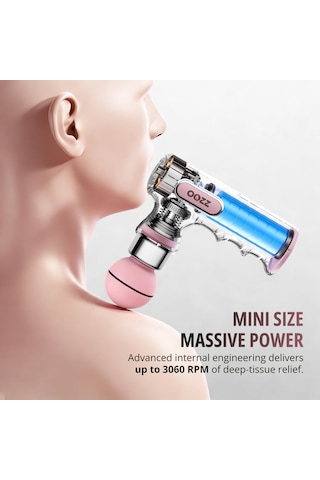 Oozz Mini Masaj Tabancası, Saklama Çantalı Taşınabilir El Masaj Aleti, Ultra Küçük, 5 Yoğunluk Seviyesi, 4 Değiştirilebilir Ataşman, Hafif Vücut Masaj Aleti, Kadınlar İçin Hediye, Oz-3621
