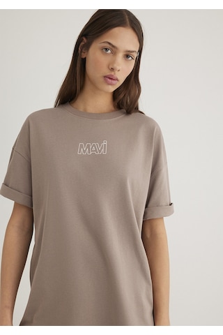 Mavi - Mavi Logo Baskılı Bej Tişört 1611592-70364 Bej