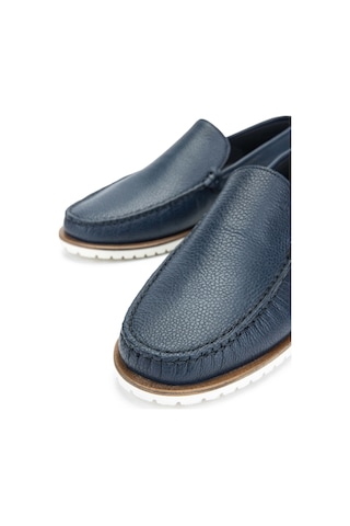 Tamer Tanca Erkek Hakiki Deri Lacivert Loafer Ayakkabı 355 13970 Erk Ayk Y24 Lacı Fltr Lacivert