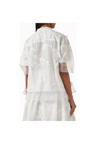 3.1 Phillip Lim Nakışlı Voile Ve Organze Bluz Zarif Ve Romantik Tasarım Beyaz