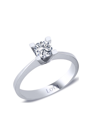 Lova E Renk 0,50 Karat Pırlanta Tektaş Yüzük - Hrd - 1070119