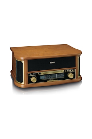 Lenco TCD-2551WD Ahşap Retro Bluetooth USB FM Radyo CD Kaset Özellikli Pikap