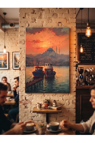 Tablo 60x90 Cm Büyük Boy Kafe Ve Salon Hediyelik Duvar Aksesuarı Siyah