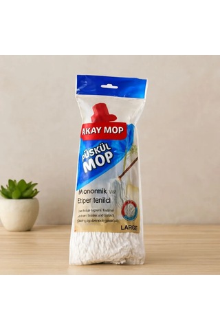 Jenerik Pamuklu Püsküllü Mop Başlığı 23cm Orta-large Klasik Sap Çok Renkli