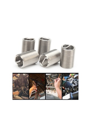 Moveevo M20x2.5x2.5d Sus304 Çelik Tel Vida Kılıfı, 5 Adet, Yıldız Profil, Vida Teli Onarım Ve Koruma Kılıfı