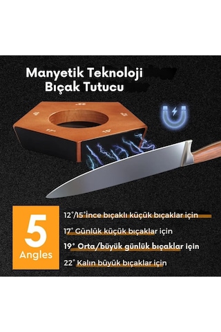 Polham Pro Serisi 5 Açılı Tüm Bıçaklara Uyumu Bileyici, Silindir Tipi Süper Keskinleştirici Bileme