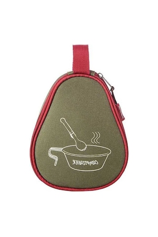 Maoyaya Kampanya & Piknik İçin Sap Kollu Çatal Bıçak Taşıma Çantası - Askeri Yeşil Yeşil