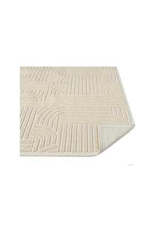 Modern Koton Bukle Kilim Lateks Taban 60x100/80x120/80x200/80x300/80x150/120x180/160x240-759 Krem