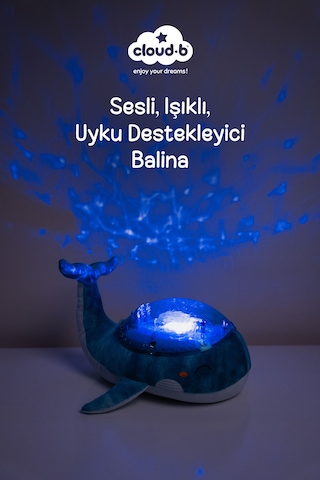 Cloud-b Ağlama Sensörlü ve Melodili Balina Uyku Arkadaşı 29x31x18 CM