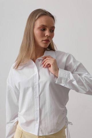 The İstanbul Yanları Bağlamalı Basic Gömlek - Beyaz Beyaz