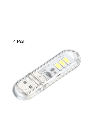 Ev Ve Bahçe Parçaları 4pcs 0.5w Mini Usb Led Işık 6000-6500k İnce Led Işık Çubuğu Temiz Beyaz Cn/251024/07236