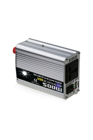 Mufunye 12v'den 220v'ye Dönüştürücü, Gümüş, 450w Sürekli Güç, Tam Metal Kasa, Usb Çıkışlı Araç İçin Inverter