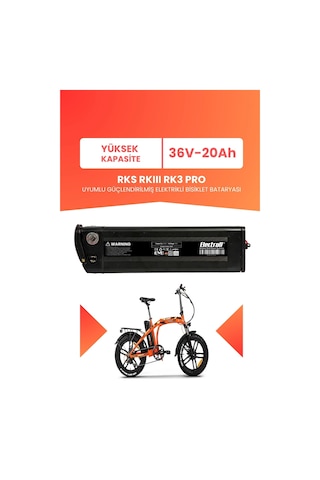 Rks Rkııı Rk3 Pro Uyumlu 36v 20ah Elektrikli Bisiklet Bataryası Siyah