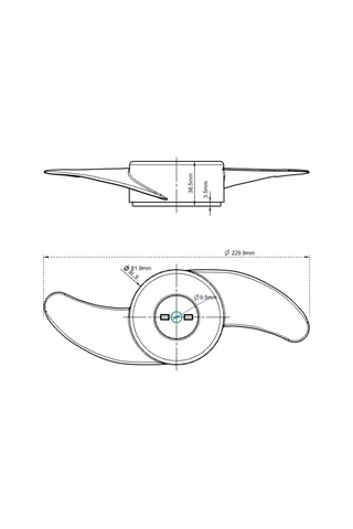Suofeng 2 Kanatlı Plastik Elektrikli Bot Perdeği - Siyah Spiral Gemi Motoru Aksesuarı 50g