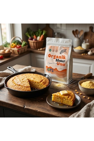 Ots Organik Mısır Unu 500 gr (Organik Sertifikalı, Pestisit Analizli)