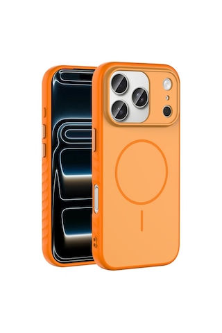 Apple Apple iPhone 17 Pro Max İçin Uyumlu M-safe Şarj Özellikli Elde Kaymaz Soft Renkli Kılıf