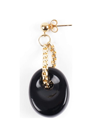 Siyah Taşlı Gold Küpe W26kup002 Uw26kup002100 çok renkli