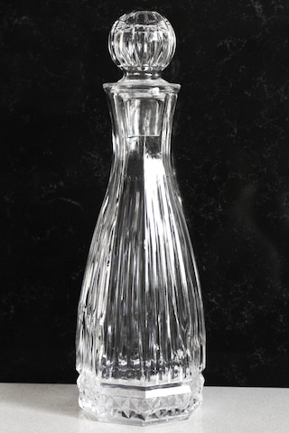El Yapımı Cam Kapaklı Linea Karaf Sürahi 11x33 Cm