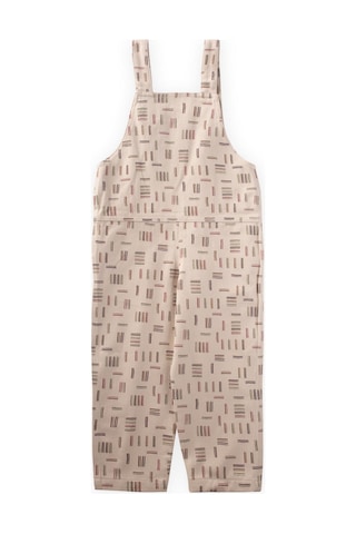 Cigit Desenli Gabardin Salopet 2-7 Yaş Ekru Çizgili Ekru