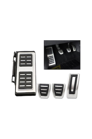 Vw Golf 7 8 Passat B8 Tiguan 2 Touran 2 T-roc T-cross Arteon Polo 5 Uyumlu Geçme Manuel Pedal Seti 4 Parça Siyah Krom