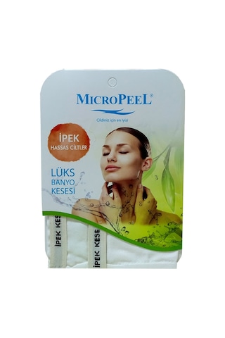 Micro Peel İpek Hassas Cilt İçin Banyo Kesesi 16 x 25 CM Beyaz
