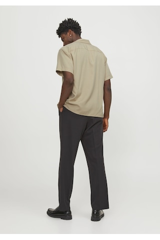 Jack & Jones Erkek Rahat Kesim Kısa Kollu Gömlek - Caaron 12251027 Fields Of Rye Kahverengi