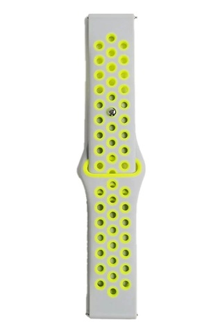 Watch 22mm Spor Delikli Kordon - Gri-yeşil Çok Renkli