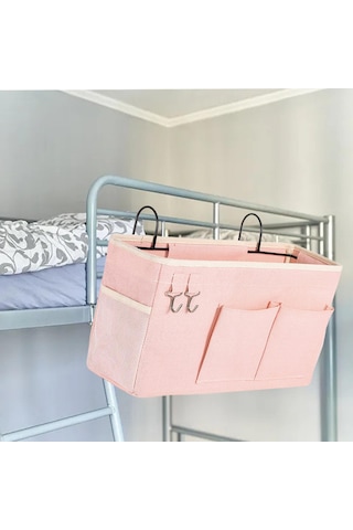 Suntek Yatak Başı Askılı Saklama Çantası Düzenleyici Pembe