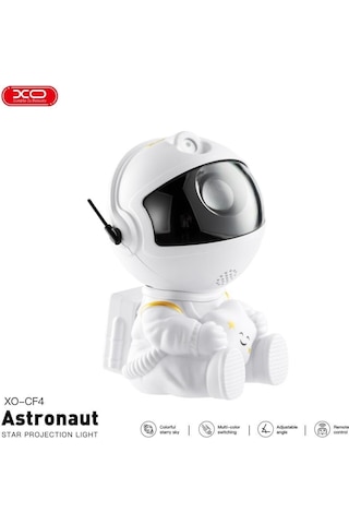 Astronot Temalı Yıldızlı Gökyüzü Projeksiyon Gece Lambası Ve Bluetooth Hoparlör Renkli