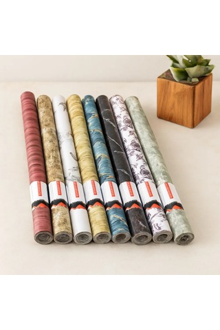 Jenerik Kendinden Yapışkanlı Folyo Duvar Kağıdı 3m X 45cm Mix Desen Diğer