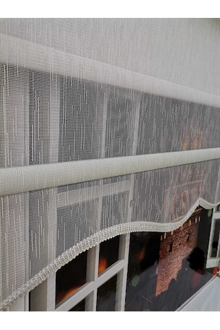 Çift Mekanizmalı Tül Ve Stor Perde - Model 2 Beyaz