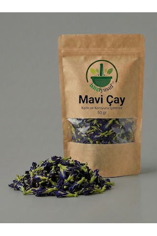 Mavi Çay Kelebek Çayı Butterfly Pea Tea Blue Tea Clitoria Ternatea Doğal Kurutulmuş 50 G