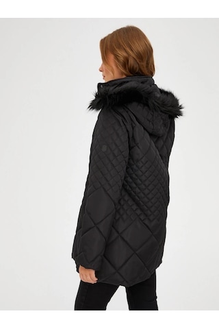 Kürk Kapüşonlu Kapitone Kaban 00041 001