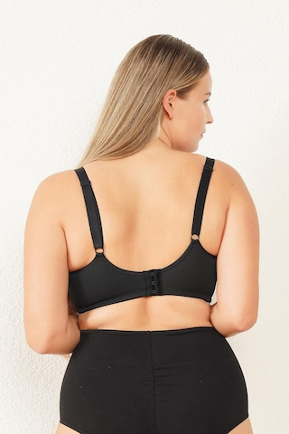 Magic Form 6838 Kadın Penye Desteksiz Balenli Toparlayıcı Sütyen-siyah Siyah