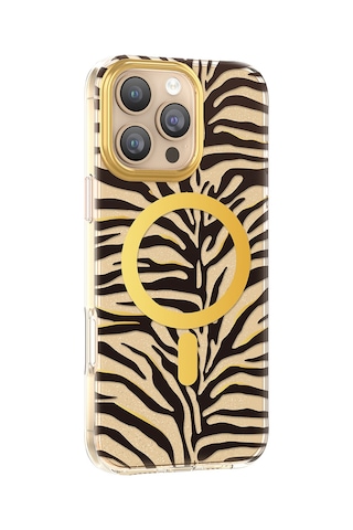 Apple iPhone Uyumlu 16 Pro Max Kılıf M-safe Şarj Özellikli Zore Paris Veyro Tpu Kapak Gold