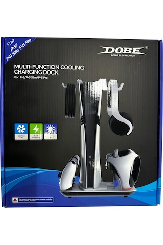 Ps5 Fat/slim/pro Uyumlu Vr Destekli Soğutuculu Şarj Standı Dobe Tp5-3550 Beyaz