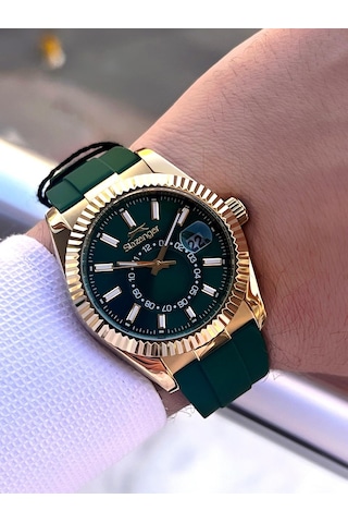 Slazenger Silikon Kordon İç Fonksiyonları Aktif 10 Atm Suya Dayanıklı Erkek Kol Saati Esl.09.2514.04 Sarı