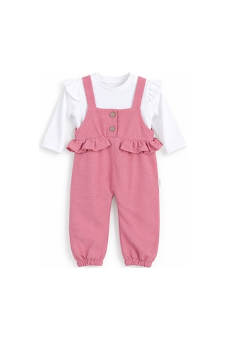 Babyhola Kız Bebek Çocuk Salopet Badi Takım 2338 Pembe