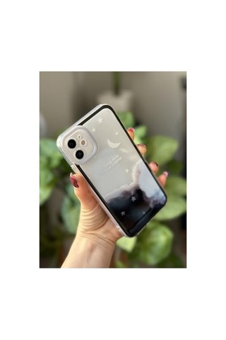 Iphone 11 İle Uyumlu Siyah Cyrstal Night Baskılı Şeffaf Kılıf Diğer