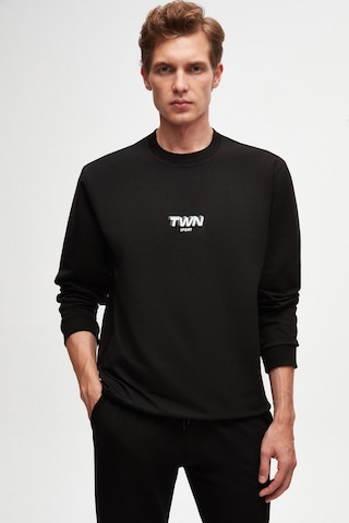 Twn Relaxed Fit Baskılı Erkek Sweatshirt 2ECE25ORT2791 - Siyah
