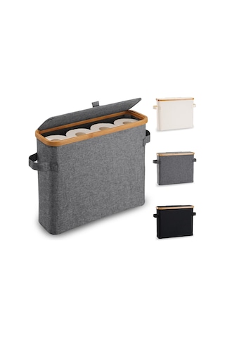 Tuvalet Kağıdı Kapalı Depolama Sepeti Bambu