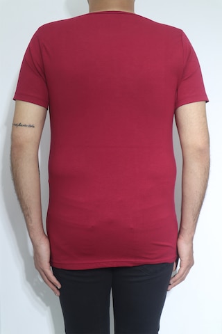 Santa Dmctekstil Erkek Düz Spor Kesim Dar Kalıp Bisiklet Yaka Basic T-shirt Bordo
