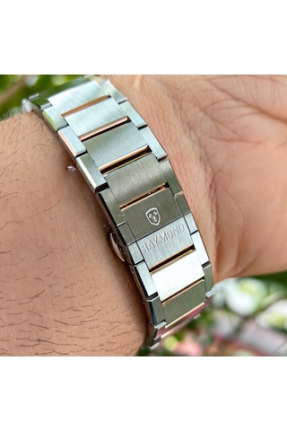 Raymond Star Serisi Kahverengi Kadran Çelik Erkek Kol Saati Gümüş - Rose Gold
