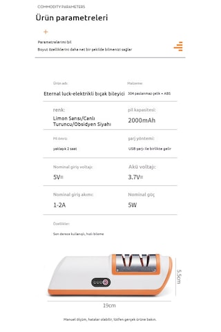 Elektrikli Bıçak Bileyici Sarı