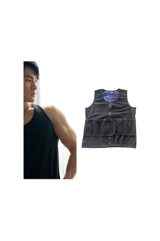 Ganzhoushop Yeleği Vücut Suntek Siyah Sauna İnceltici İçin Erkekler Geniş Bel Yj Siyah